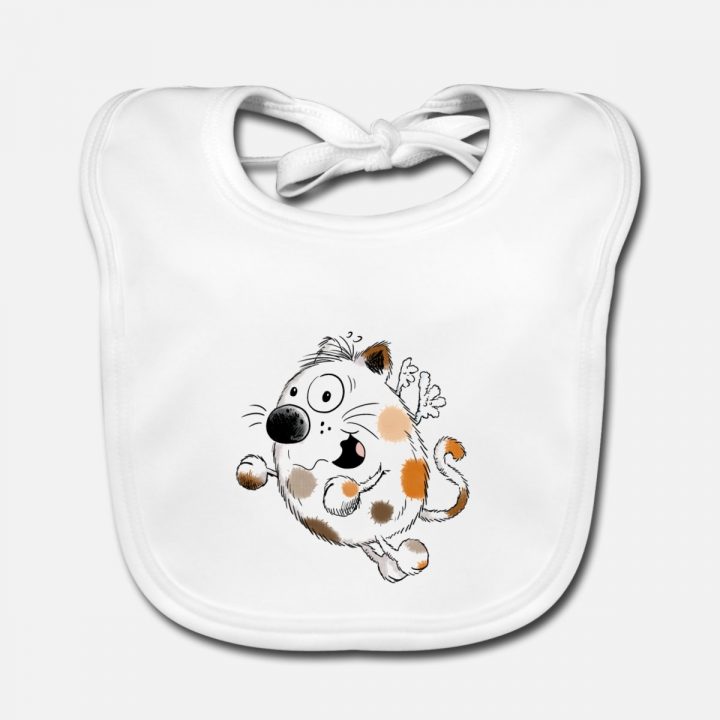 Hug Me Chat Dessin Animé – Cadeau Bavoir Bio Bébé – Blanc serapportantà Minou Dessin