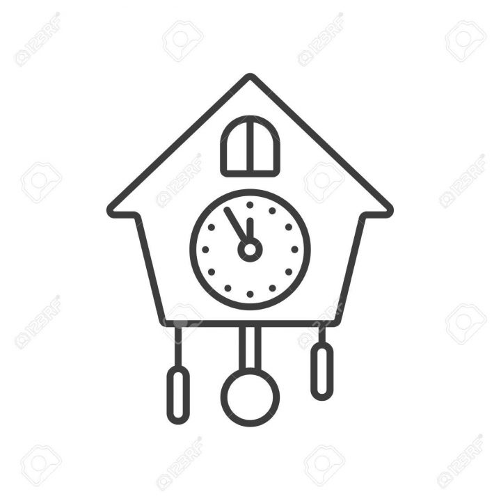 Icône Linéaire D'horloge Murale. Illustration De La Fine Ligne. Symbole De  Contour. Dessin De Contour Isolé Vectoriel pour Dessin D Horloge