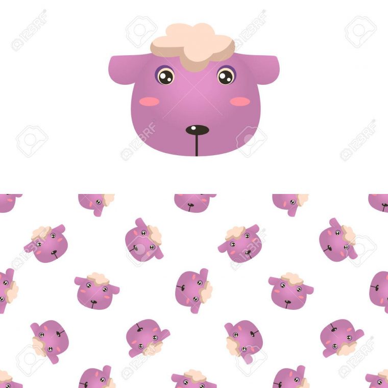 Icône Mouton Tête Et Motif Décoratif Seamless Dans Childish Flat Style  Vector Imprimer Sur Fond Blanc encequiconcerne Photo De Mouton A Imprimer