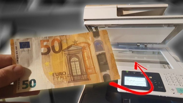 Il Essaie De Photocopier Un Billet De Banque concernant Billet Euro A Imprimer