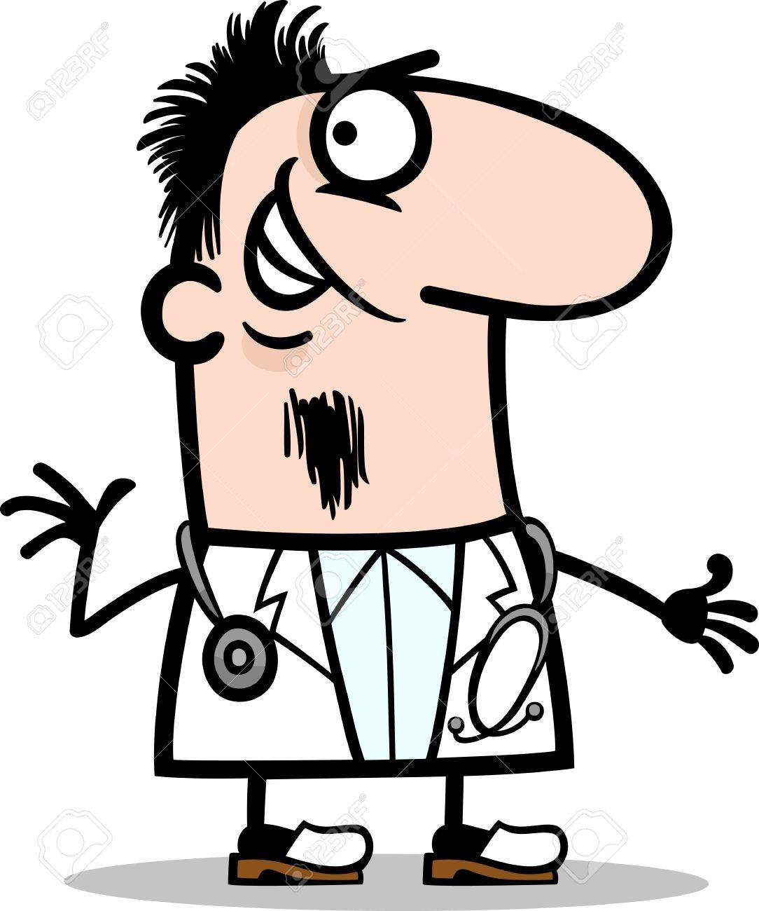 Illustration De Dessin Animé De Doctor Homme Drôle Avec Occupation  Profession Stéthoscope pour Stéthoscope Dessin