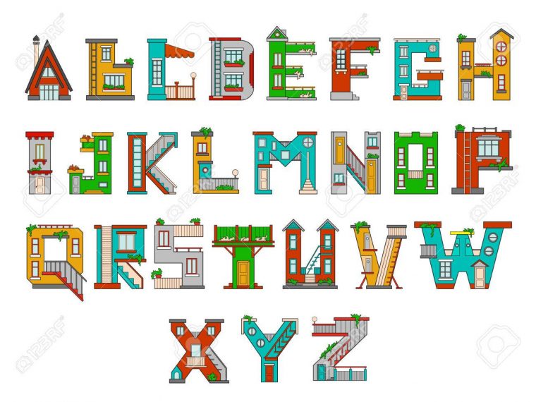 Illustration De L'alphabet Pour Enfants. Apprendre Des Lettres  D'apprentissage À La Maternelle À La Maternelle. Lettres Isolées intérieur Apprendre L Alphabet En Francais Maternelle