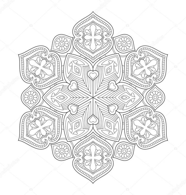 Illustration De Mandala À Colorier Adulte — Image encequiconcerne Mandala À Colorier Adulte