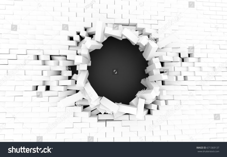 Illustration De Stock De Mur De Brique Blanche Cassé Avec serapportantà Casse Brique Gratuit En Ligne