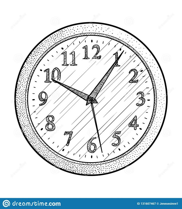 Illustration D'horloge Murale, Dessin, Gravure, Encre pour Dessin D Horloge