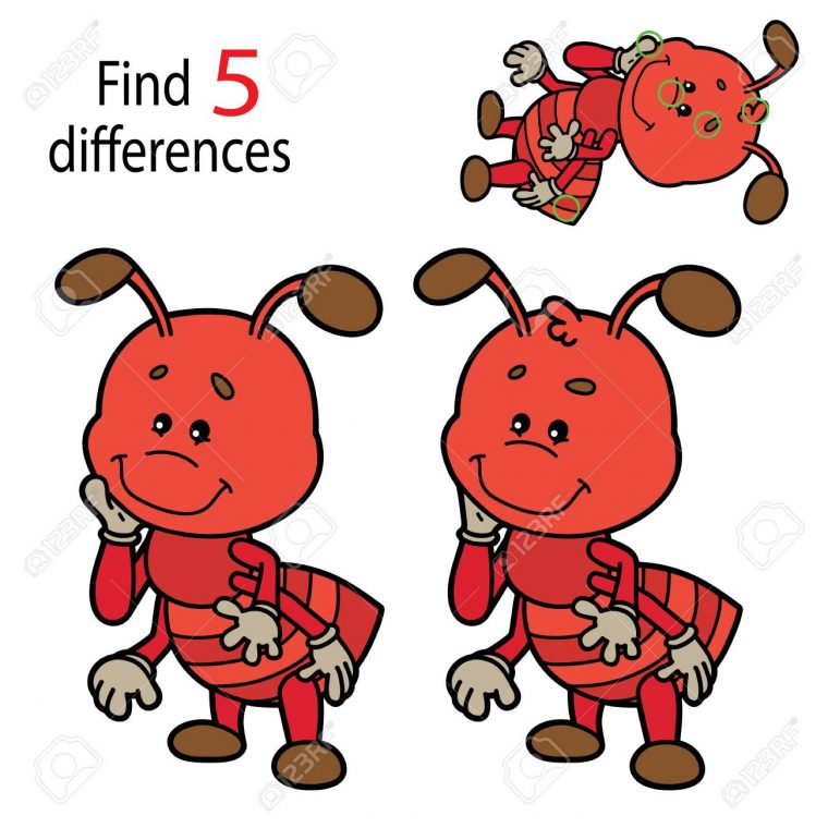 Illustration Vectorielle Du Jeu Éducatif Pour Enfants Puzzle Trouvez 5  Différences Pour Les Enfants D'âge Préscolaire concernant Les 5 Differences