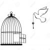 Illustration Vectorielle D'une Cage À Oiseaux Ouverte Avec Colombe Et Clé serapportantà Dessin De Cage D Oiseau