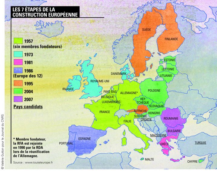 Image – 7 Étapes De La Construction Européenne encequiconcerne Carte Construction Européenne