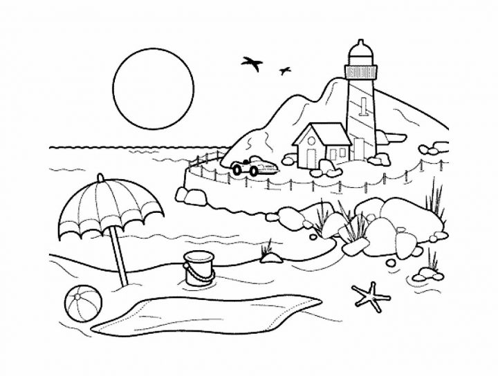 Image De Vacances À La Mer À Imprimer Et Colorier dedans Coloriage Sur La Mer À Imprimer