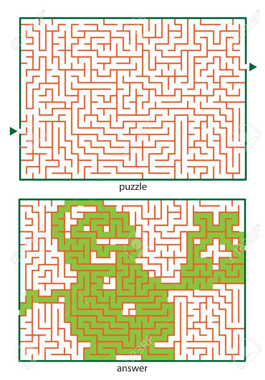 Image Logique Puzzles Pour Enfants, Tracer Une Ligne Dans Ce Dédale, Du  Début Jusqu'à La Fin Et Découvre L'image Cachée pour Puzzle Enfant En Ligne