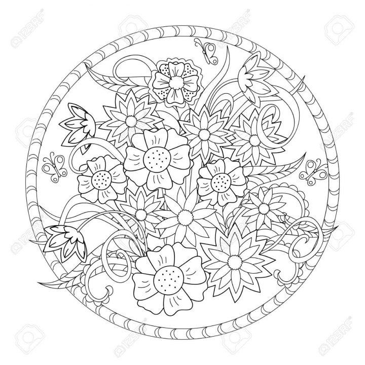Image Tirée Par La Main Avec Des Fleurs Pour Adultes Et Enfants À Colorier Livre. Image Pour Le Visage Décoration D'horloge, Vaisselle, Vaisselle, serapportantà Visage À Colorier Image Tirée Par La Main Avec Des Fleurs Pour Adultes Et Enfants À Colorier Livre. Image Pour Le Visage Décoration D'horloge, Vaisselle, Vaisselle, serapportantà Visage À Colorier