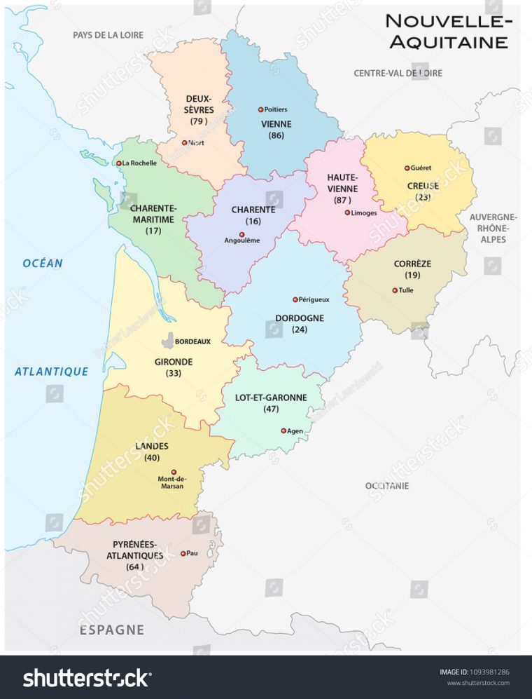 Image Vectorielle De Stock De Carte Administrative Et pour Carte Nouvelle Region