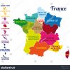 Image Vectorielle De Stock De Carte Colorée De La France avec Carte Nouvelles Régions De France