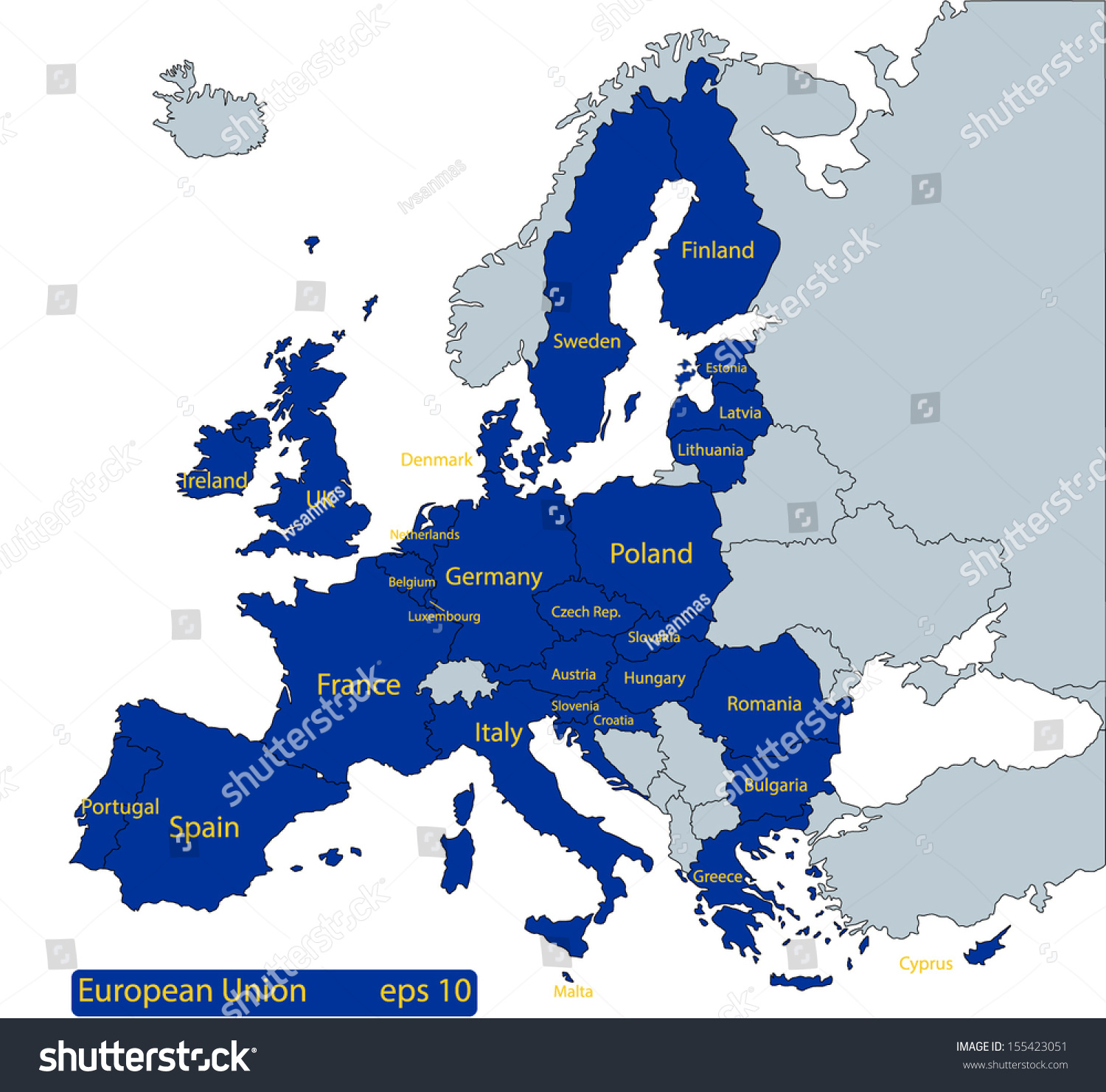 Image Vectorielle De Stock De Carte De L'europe, Avec Les avec Carte D Europe Avec Pays