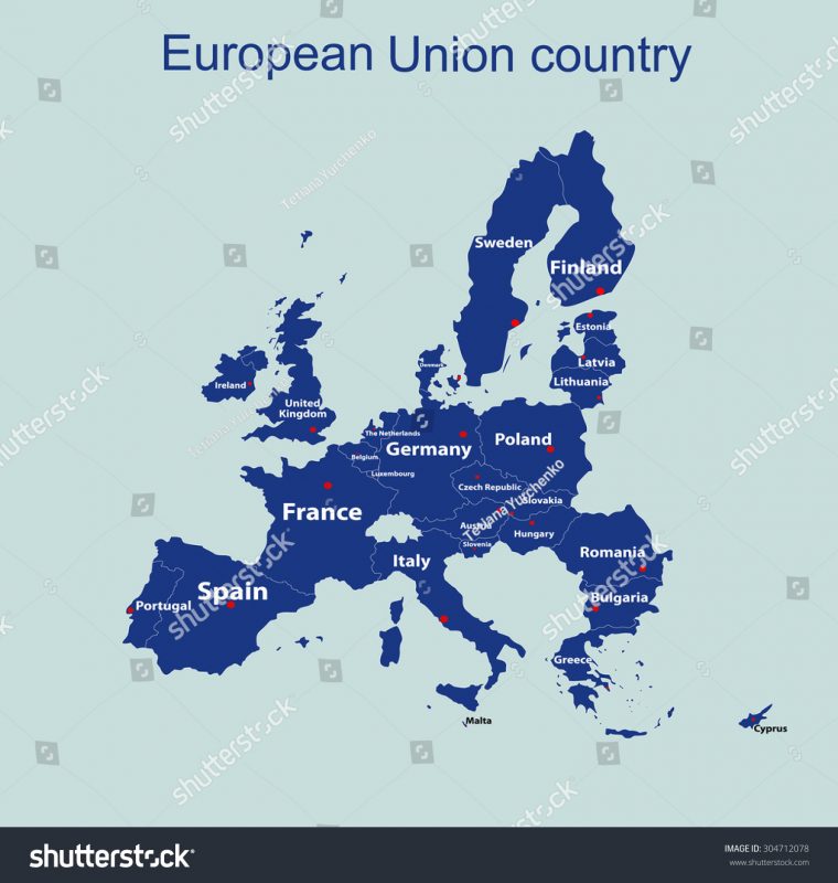 Image Vectorielle De Stock De Carte De L'union Européenne tout Carte Pays Union Européenne