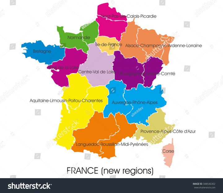 Image Vectorielle De Stock De Carte Vectorielle France intérieur Nouvelles Régions En France