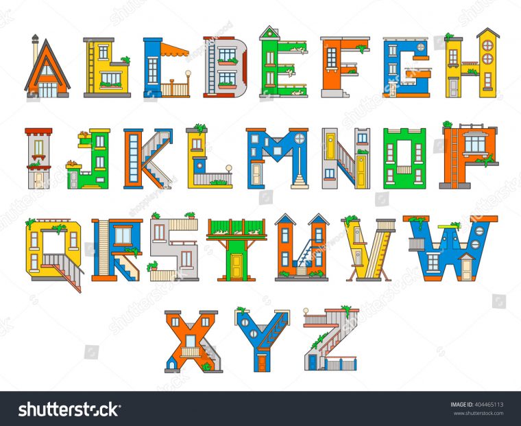 Image Vectorielle De Stock De Illustration Maison Lettre serapportantà J Apprend L Alphabet Maternelle