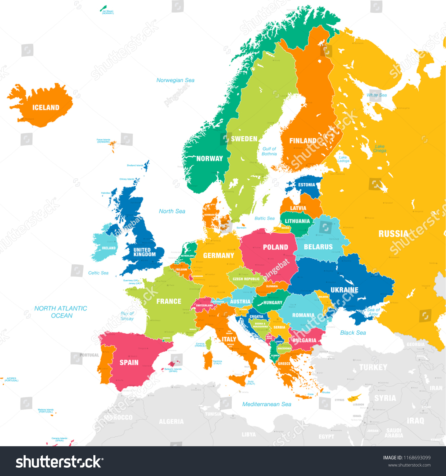 Image Vectorielle De Stock De Image Vectorielle Carte Du tout Carte De L Europe Avec Capitales