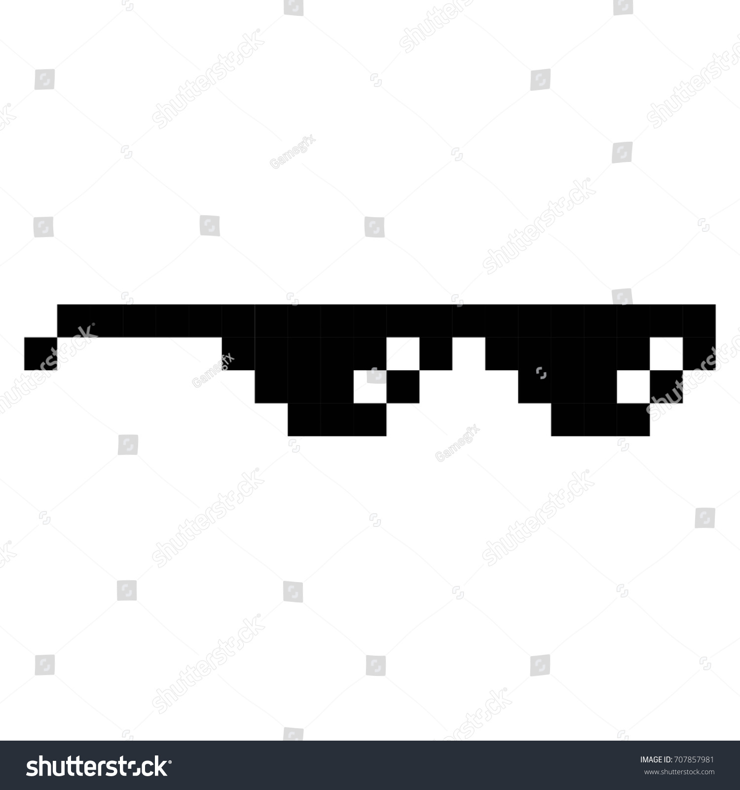 Image Vectorielle De Stock De Les Lunettes Geek Pixel Art intérieur Jeux Dessin Pixel