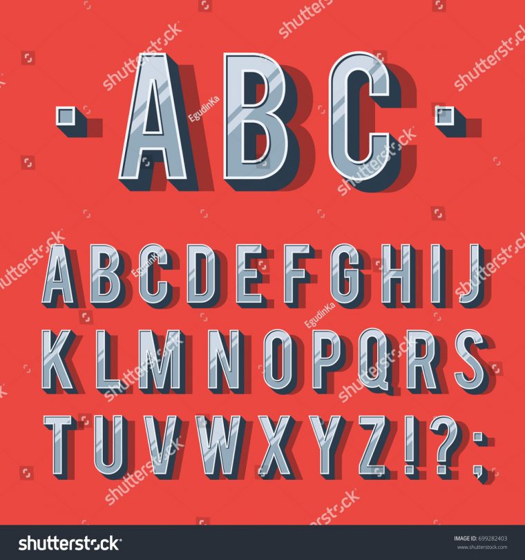 Image Vectorielle De Stock De Police De Type Rétro destiné Modèle D Alphabet