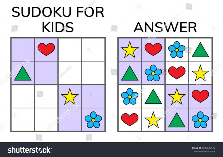 Image Vectorielle De Stock De Sudoku. Enfants Et Mosaïque encequiconcerne Sudoku Gratuit Enfant