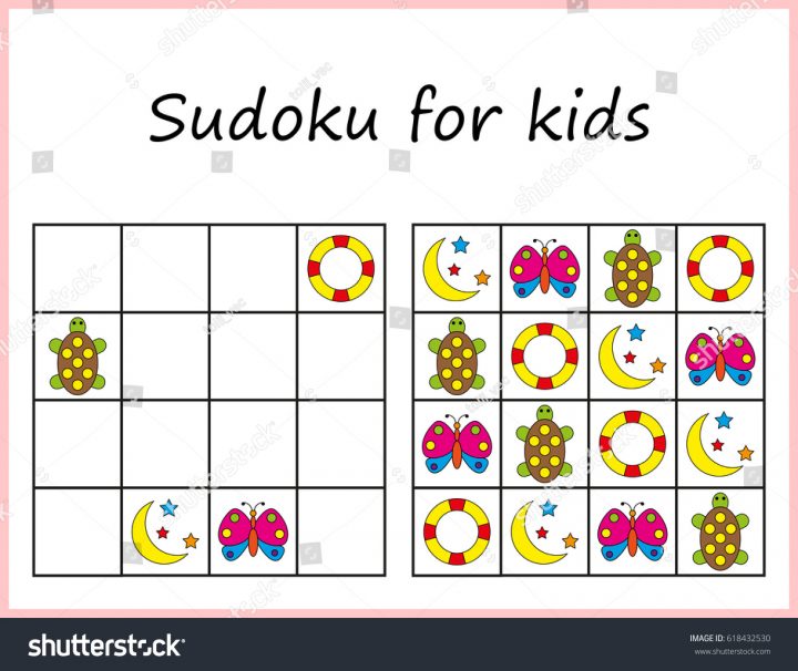 Image Vectorielle De Stock De Sudoku Pour Les Enfants. Jeu intérieur Sudoku Pour Enfant