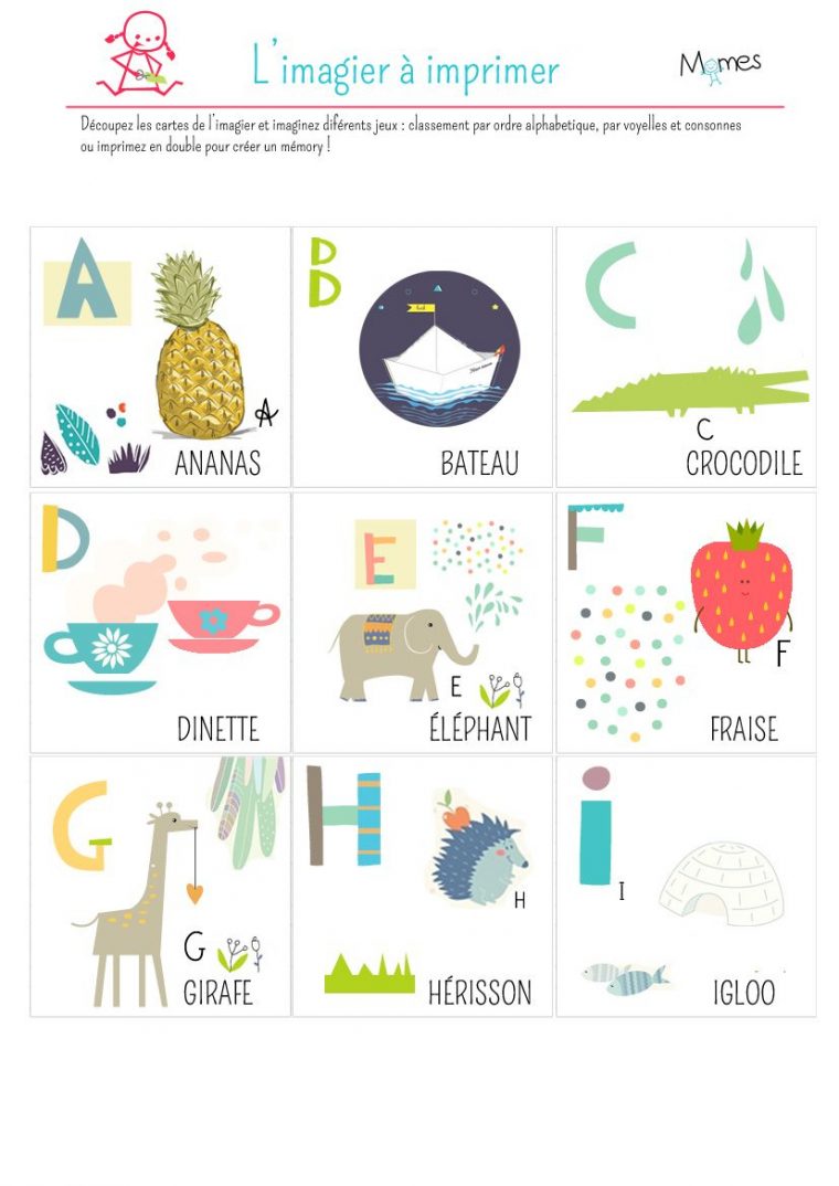 Imagier À Imprimer | Alphabet Enfant, Alphabet Imprimable Et pour Alphabet Français À Imprimer