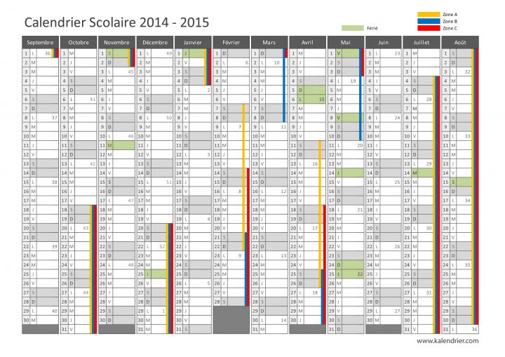 Imprimer Calendrier 2015 Gratuitement – Pdf, Xls Et Jpg dedans Calendrier 2018 Avec Jours Fériés Vacances Scolaires À Imprimer