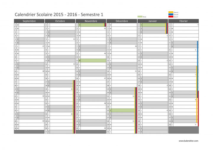 Imprimer Calendrier 2016 Gratuitement – Pdf, Xls Et Jpg encequiconcerne Calendrier 2018 Avec Jours Fériés Vacances Scolaires À Imprimer