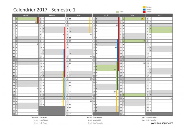 Imprimer Calendrier 2017 Gratuitement – Pdf, Xls Et Jpg à Calendrier 2017 En Ligne