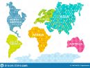Imprimer Carte Du Monde Coloré Continents Avec Motifs encequiconcerne Carte De L Europe À Imprimer