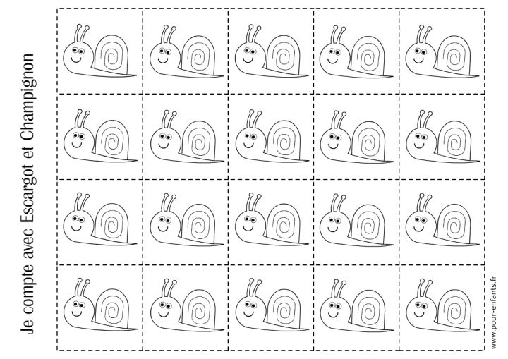 Imprimer Fiche Pour Compter Maternelle Escargots Coloriage intérieur Activite Pour Maternelle Imprimer