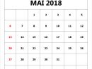 Imprimer Le Blanc Calendrier Mai 2018 | Tous Les Modèles à Calendrier Mensuel 2018 À Imprimer