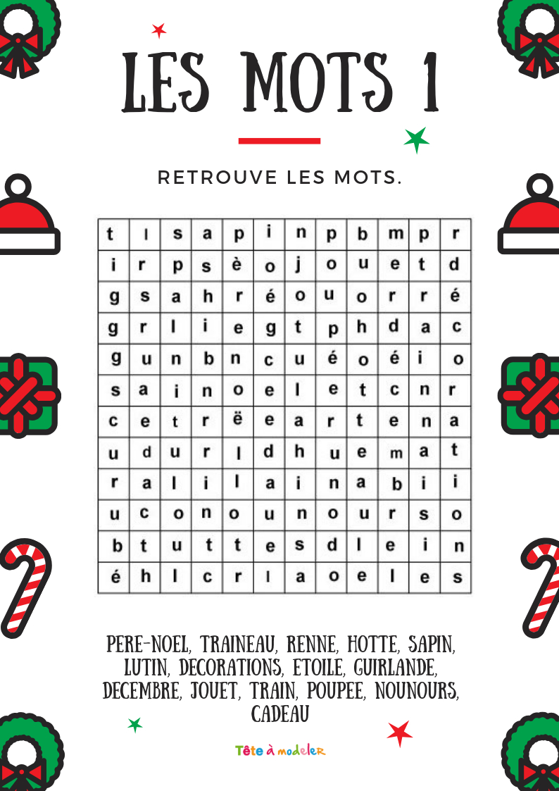 Imprimer Le Jeu De Mots Cachés Des Mots De Noël- Soutien dedans Jeu De Mots Meles Gratuit En Francais 