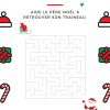 Imprimer Le Labyrinthe Le Père Noël Et Son Traîneau - Noel concernant Trouver Les Erreurs À Imprimer