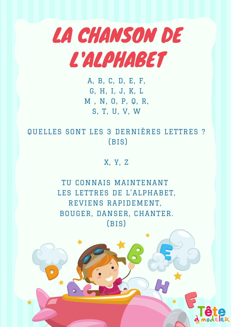 Imprimer Les Paroles De La Chanson De L&amp;#039;alphabet - Chanson tout Alphabet Français À Imprimer 