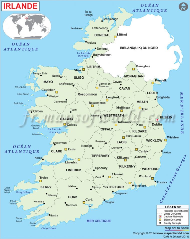 Irlande Carte concernant Mappe De France