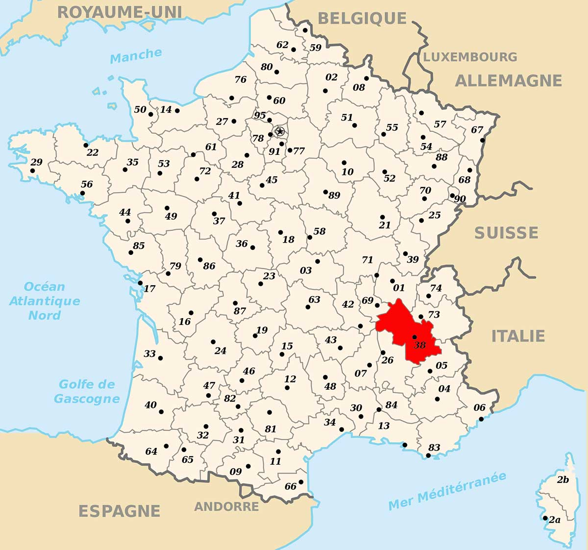 Isère Carte France | My Blog avec Carte De France Et Departement