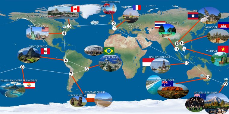 Itinéraire Pour Les Enfants! | Tour Du Monde Des Rabreau à Carte Du Monde Pour Enfant