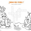 J'aime Les Fruits : Mots-Croisés Enfant, À Imprimer Et Colorier destiné Mots Croises Enfants