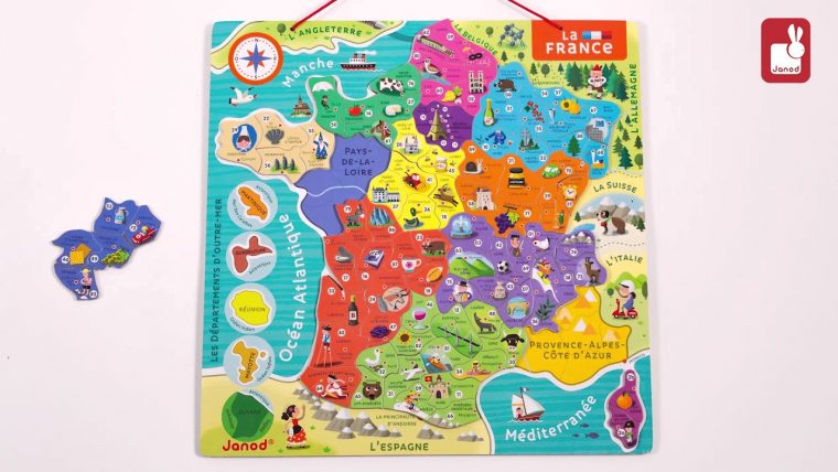 Janod – Puzzle France Magnétique – Nouvelles Régions tout Nouvelles Régions De France