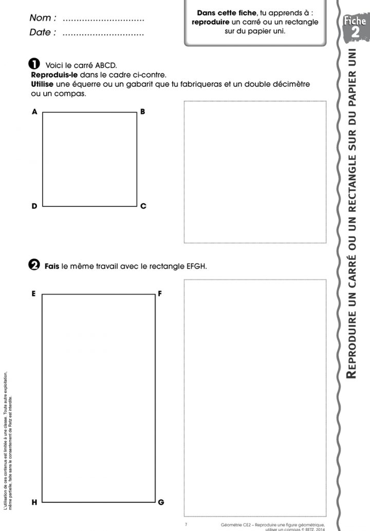 Jean-Luc Caron, André Michel – Géométrie Ce2 : Reproduire dedans Reproduire Une Figure