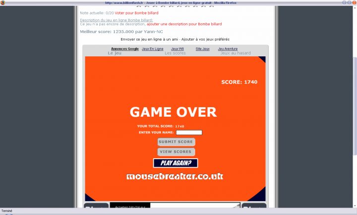 Jeu Bombe Billard , Jeux Gratuits Sur Billion Flash dedans Jeux Gratuit Billard