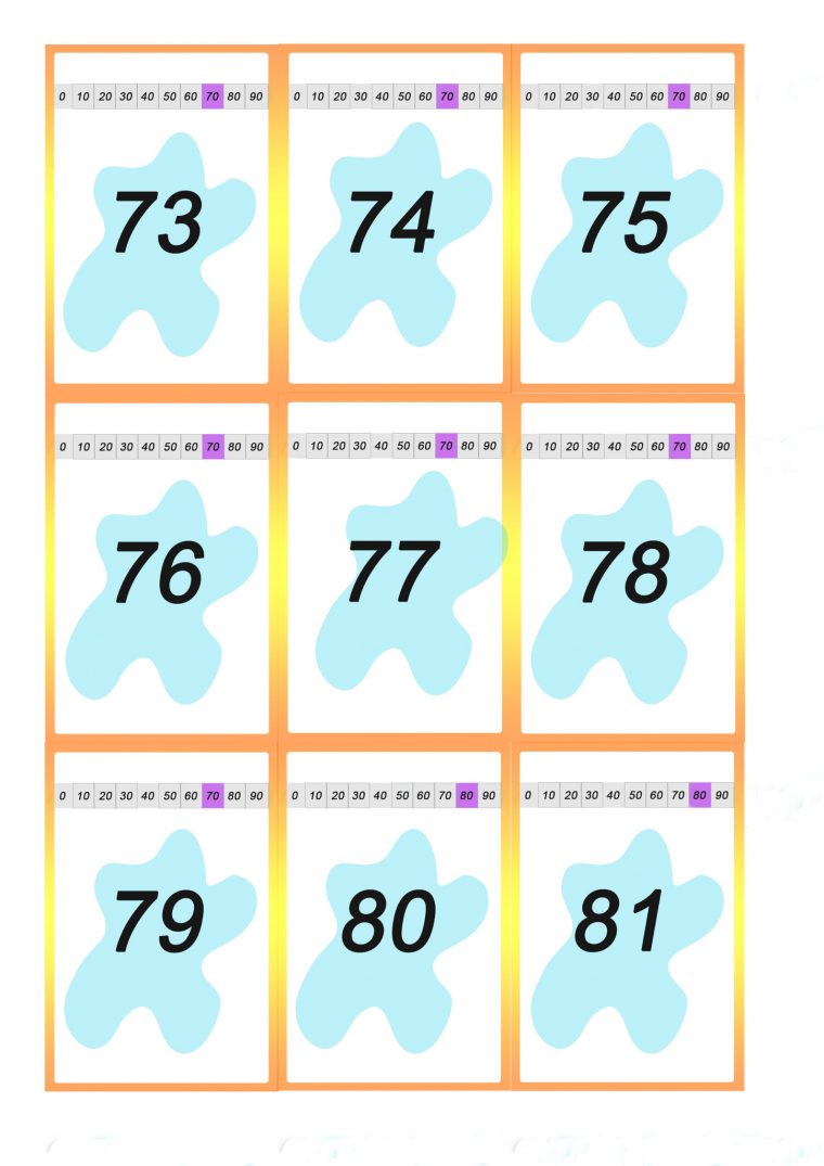 Jeu De Cartes Type 7 Familles Avec Les Nombres De 0 À 99 intérieur Jeux Avec Des Nombres