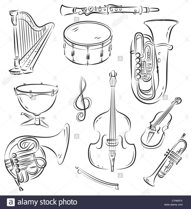 Jeu De Croquis Vecteur D'instruments De Musique De L serapportantà Jeu D Instruments