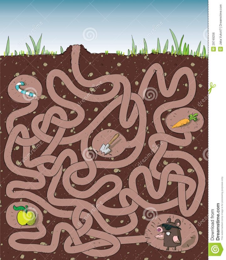 Jeu De Labyrinthe De Taupe Et De Taupinière Illustration De concernant Jeu De La Taupe