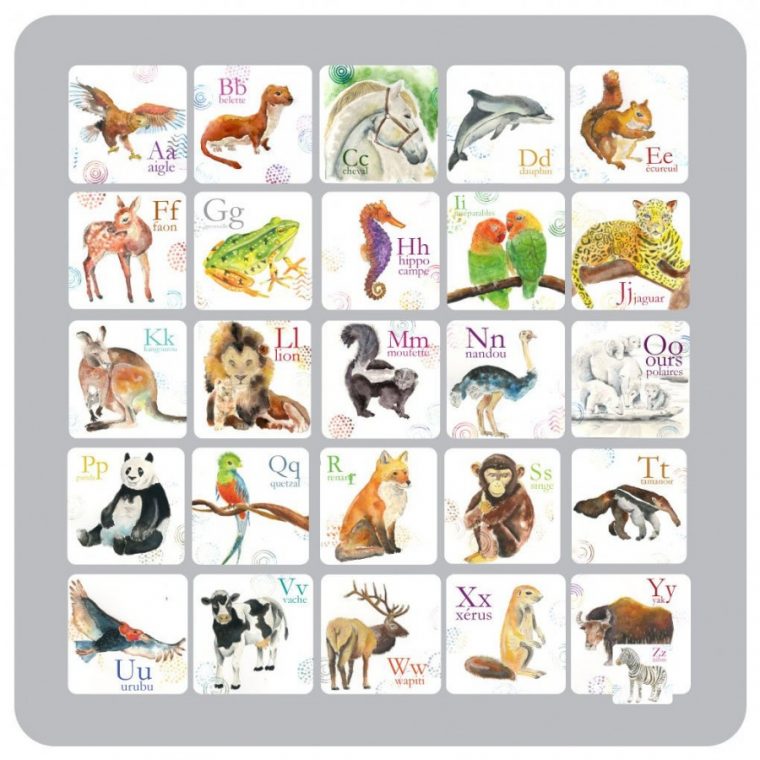 Jeu De Mémoire – Alphabet Et Animaux, Fait Au Québec à Jeux De Memory Pour Enfants