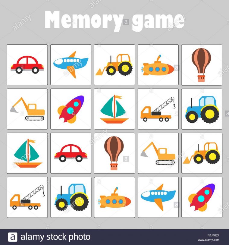 Jeu De Mémoire Avec Des Images Différentes Pour Les Enfants encequiconcerne Jeux Memoire Enfant