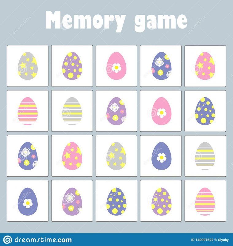 Jeu De Mémoire Avec Le Thème De Pâques D'images Pour Des à Jeu Memory Enfant