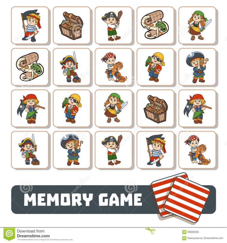 Jeu De Mémoire Pour Les Enfants, Cartes Avec Des Caractères tout Jeux De Memoire Enfant